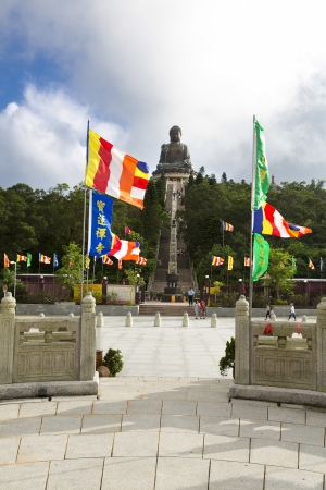 Giant bronze Buddha statue in Hong Kong, Chinaのeditorial素材