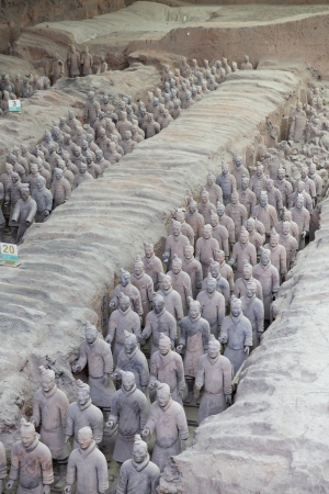 Beautiful view of the terracotta army in Xian, Chinaのeditorial素材