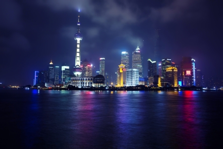 The beautiful view of the Bund in Shanghai, Chinaのeditorial素材