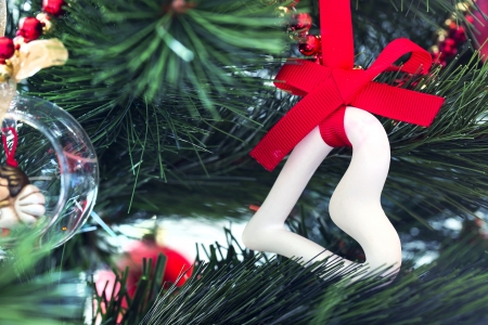 Beautiful Christmas ornaments on the Christmas treeの写真素材