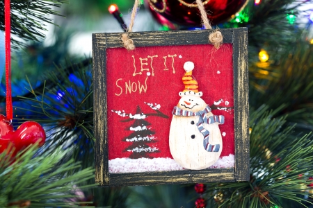 Beautiful Christmas ornaments on the Christmas treeの写真素材