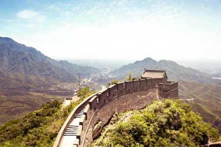 The beautiful view of the Great Wall of Chinaの写真素材