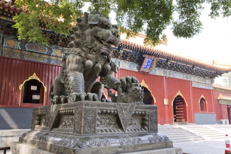 Beautiful view of the Lama temple in Beijing, Chinaのeditorial素材