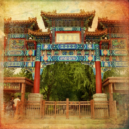 Beautiful view of the Lama temple in Beijing, Chinaのeditorial素材