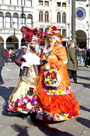 Carnival of Venice, beautiful masks at St. Mark's Squareのeditorial素材
