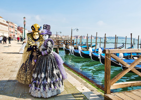 Carnival of Venice, beautiful masks at St. Mark's Squareのeditorial素材