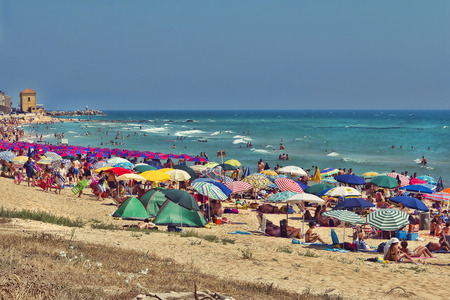 Beautiful view of the Sicilian beach of San Leone, Agrigentoのeditorial素材