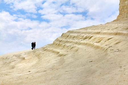 Beautiful view of the Scala dei Turchi, Sicily, Italyの写真素材