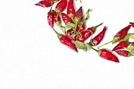 Red hot chili pepper on a white backgroundの写真素材