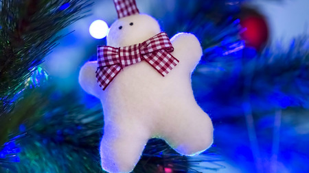 Beautiful Christmas ornaments on the Christmas treeの写真素材