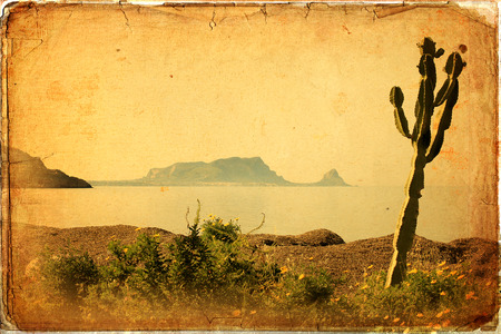 Sicily. Panoramic view of the coast at summerの写真素材