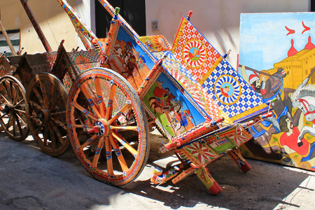 Sicilian cart in Palermo, Sicilyのeditorial素材