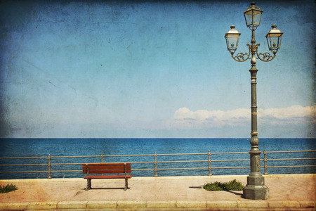The sea at Porticello near Bagheria, Sicilyの写真素材