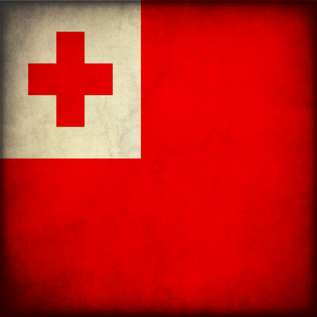 Vintage style. Tonga Flag grungeの写真素材