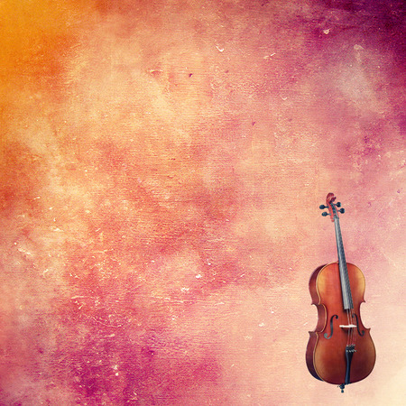 Violin on grunge background with spaceの写真素材
