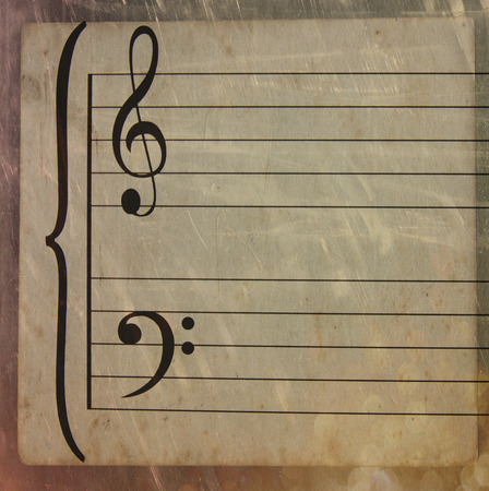 Antique music sheetの写真素材