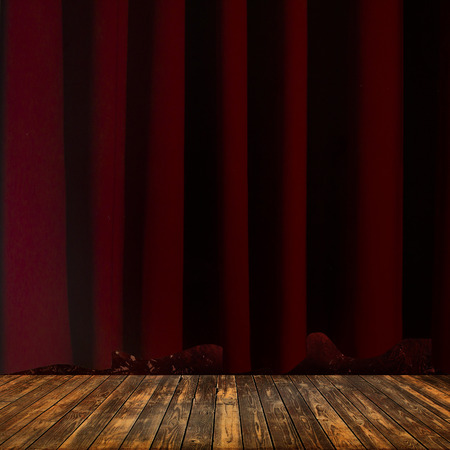 Room with wooden floor and grunge wallの写真素材