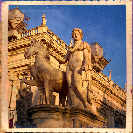 Rome, Italy. Capitol Hill, one of the hills of ancient Rome, where in ancient times was the Senateのeditorial素材