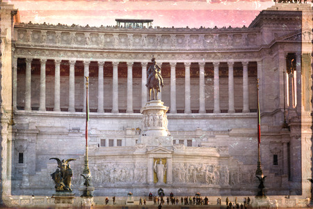National monument to Vittorio Emanuele II (Victor Emmanuel II) or Altare della Patria (Altar of the Fatherland), Rome, Italyのeditorial素材