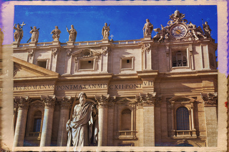 St. Peter's Basilica, St. Peter's Square, Vatican City. Rome のeditorial素材
