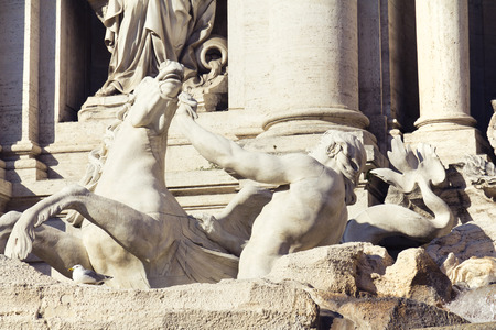 Baroque Trevi Fountain (Fontana di Trevi) in Romeの写真素材