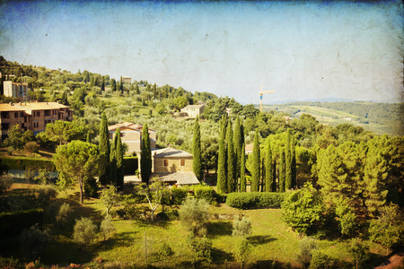 The landscape of the Tuscany. Italyの写真素材