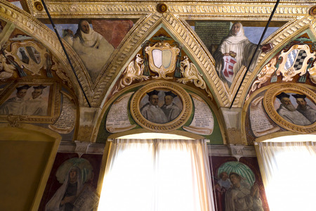 The Benedictine Monte Oliveto Abbey in Tuscany, Italyのeditorial素材