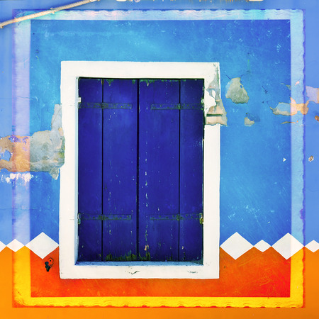 Colorful houses taken on Burano island , Venice, Italyの写真素材