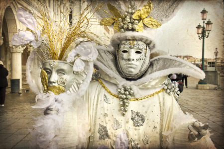 Carnival of Venice, beautiful masks at St. Mark's Squareのeditorial素材