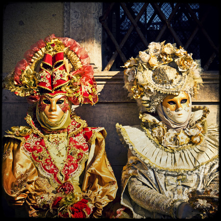 Carnival of Venice, beautiful masks at St. Mark's Squareのeditorial素材