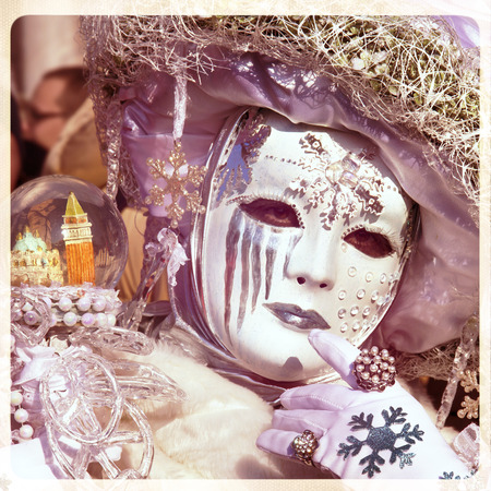 Carnival of Venice, beautiful masks at St. Mark's Squareのeditorial素材