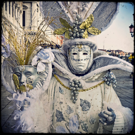 Carnival of Venice, beautiful masks at St. Mark's Squareのeditorial素材
