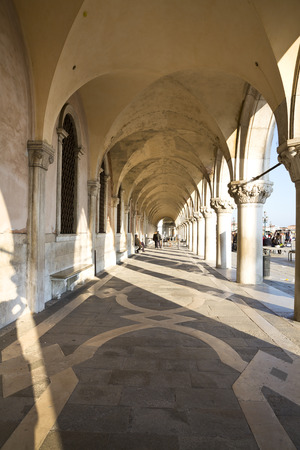 Exterior of Venice Doge's palace, Venice, Italy のeditorial素材