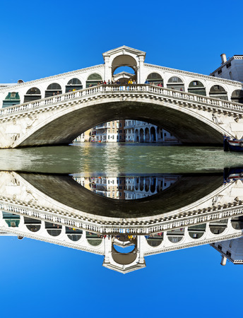 The beautiful view of Rialto's Bridge and the Canal Grande  in Venice, Italyの写真素材