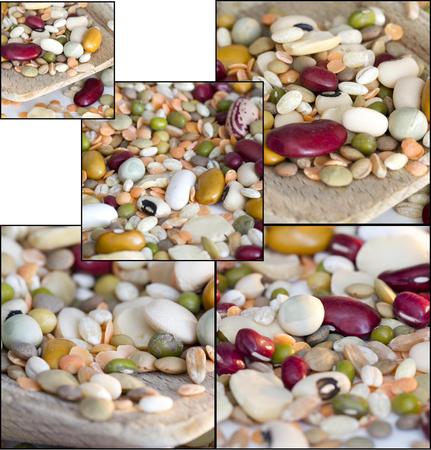 Mixed vegetables on a white background, collageの写真素材