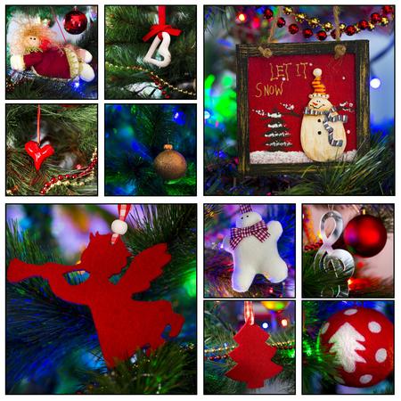 Collage - Decorations of the Christmas Treeの写真素材