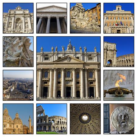 Collage. Beautiful landscapes and atmospheres of Rome のeditorial素材