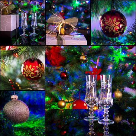 Collage - Decorations of the Christmas Treeの写真素材