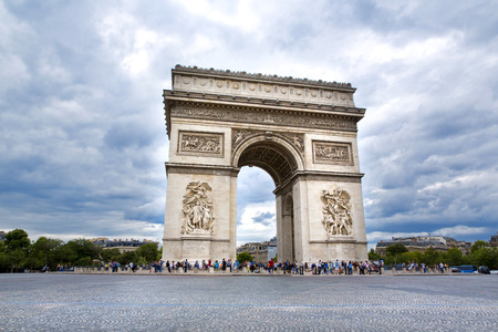 Beautiful view of the Arc de Triomphe in Paris, Franceのeditorial素材