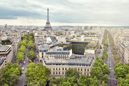 Panoramic view of Paris from the Arc de Triompheのeditorial素材