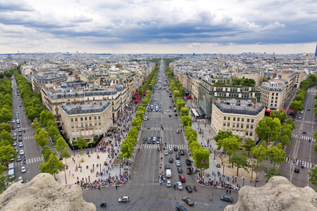 Panoramic view of Paris from the Arc de Triompheのeditorial素材