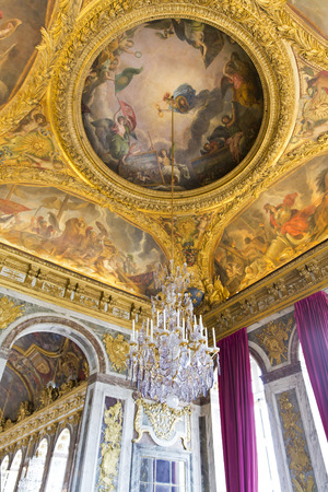 VERSAILLES, FRANCE - August 7, 2014: Interior of Chateau de Versailles (Palace of Versailles) near Paris on August 7, 2014, France. Versailles palace is in UNESCO World Heritage Site list since 1979.のeditorial素材