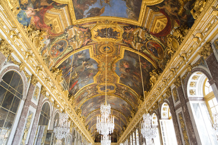 VERSAILLES, FRANCE - August 7, 2014: Interior of Chateau de Versailles (Palace of Versailles) near Paris on August 7, 2014, France. Versailles palace is in UNESCO World Heritage Site list since 1979.のeditorial素材
