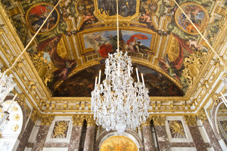 VERSAILLES, FRANCE - August 7, 2014: Interior of Chateau de Versailles (Palace of Versailles) near Paris on August 7, 2014, France. Versailles palace is in UNESCO World Heritage Site list since 1979.のeditorial素材