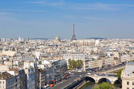 Panorama of Paris. View from Cathedral Notre Dame de Paris, Franceのeditorial素材