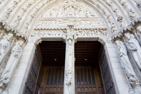 Paris, France, famous Notre Dame cathedralの写真素材