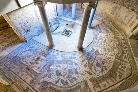 Mosaics in Villa Romana del Casale, Piazza Armerina, Sicilia, Italyのeditorial素材