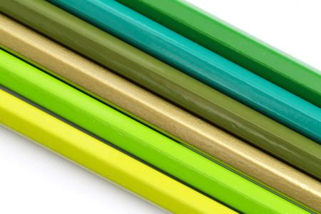 Colour pencils isolated on a white backgroundの写真素材