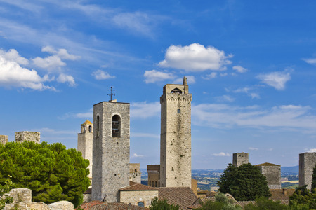 The towers of San Gimignano, Siena, Italyのeditorial素材