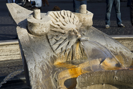 Fountain of Piazza di Spagna is one of the most famous landmarks of Rome.のeditorial素材